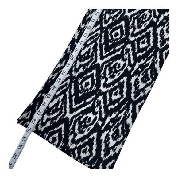 New Directions Palazzo Pants Women's SZ M- Black White Abstract Wide Leg Pull On - Picture 5 of 10